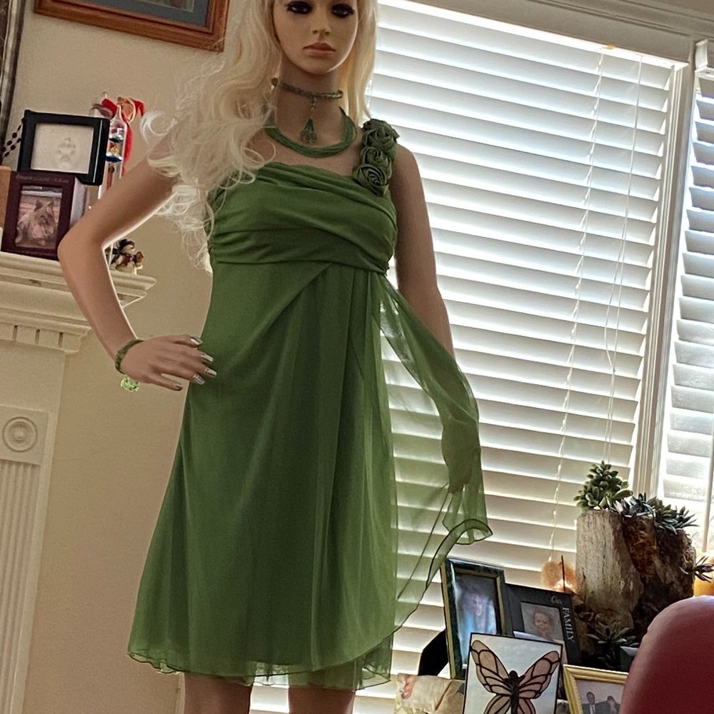 Mini Green Chiffon Prom/Cocktail/Evening Dress